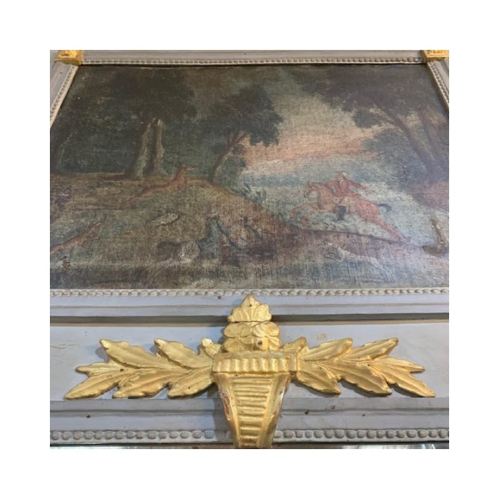 C19th French Trumeau Mirror La Chasse