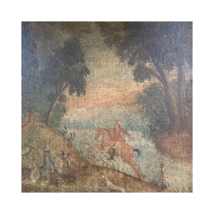 C19th French Trumeau Mirror La Chasse