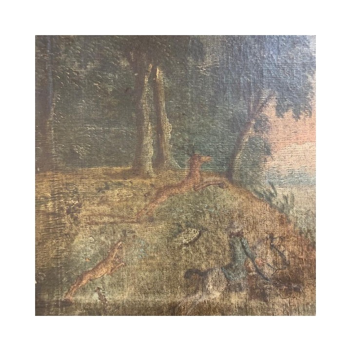 C19th French Trumeau Mirror La Chasse