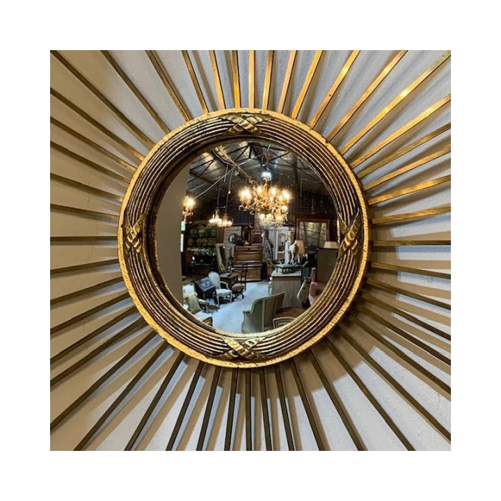 Pair Sunburst Mirrors French C1950