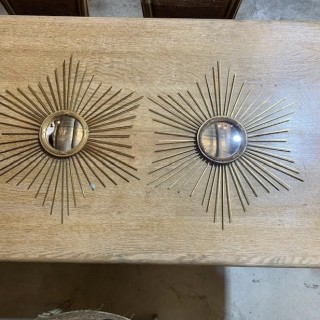 French C1950 Pair Sunburst Mirrors 580 D