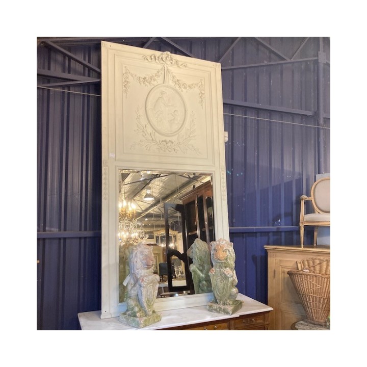 C19th French Painted Magnificent Trumeau Mirror 2680 X 1360