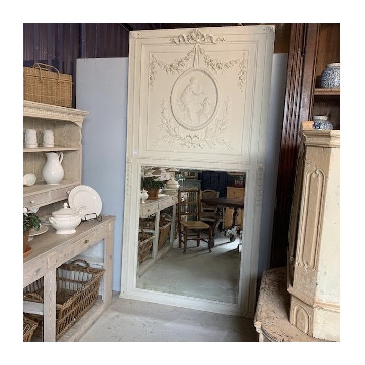 C19th French Painted Magnificent Trumeau Mirror 2680 X 1360