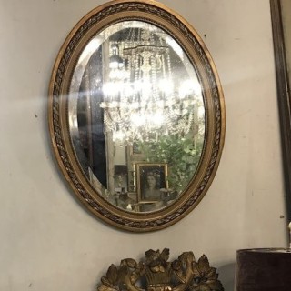 C1900 Oval Gilt Mirror