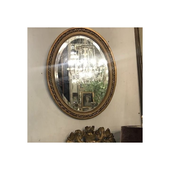 C1900 Oval Gilt Mirror