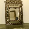 C19th French Louis XVI Style Brass Repousse Mirror Cushion Mirror