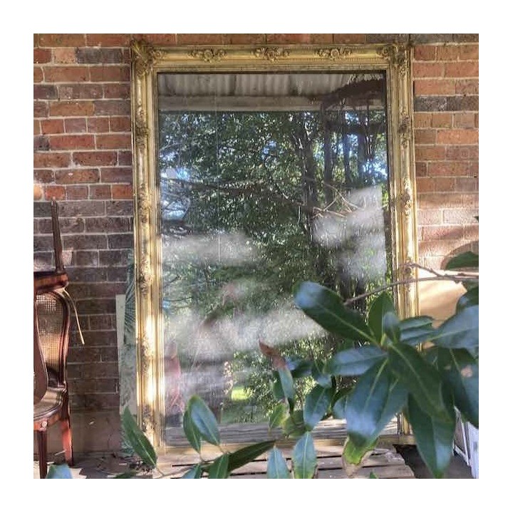 C19th French Mirror with Water Gilding