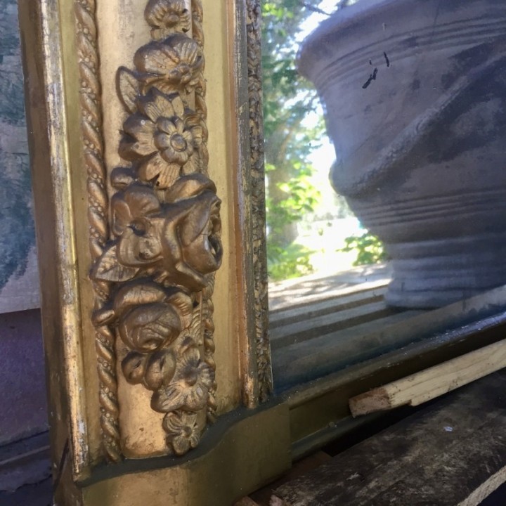 C19th French Mirror with Water Gilding