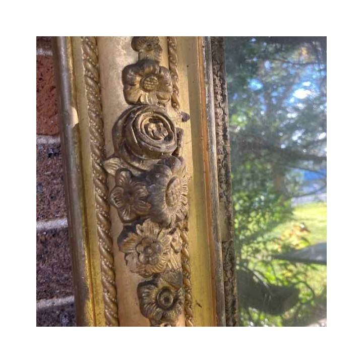 C19th French Mirror with Water Gilding
