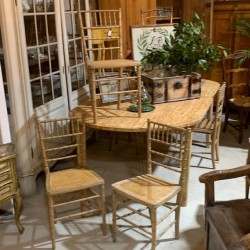 C1900 French Set of Faux Bamboo Chairs