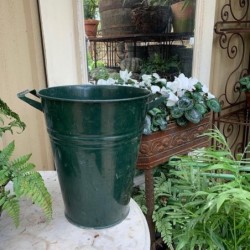 Vintage Flower Bucket Green