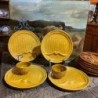 C20th Gien Asparagus Plates and Sauce Bowls