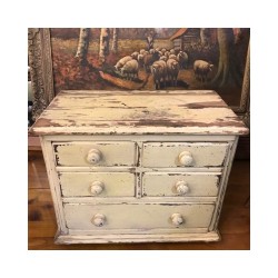 C19th Victorian Pine Apprentice Chest of Drawers with Handles