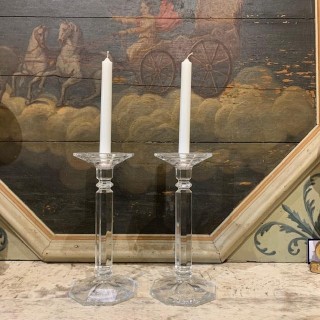 Pair of Fine Crystal Candleholders