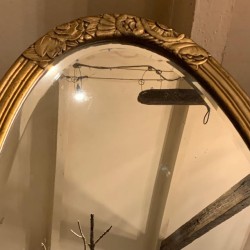 C1900 Gilded Oval Mirror French