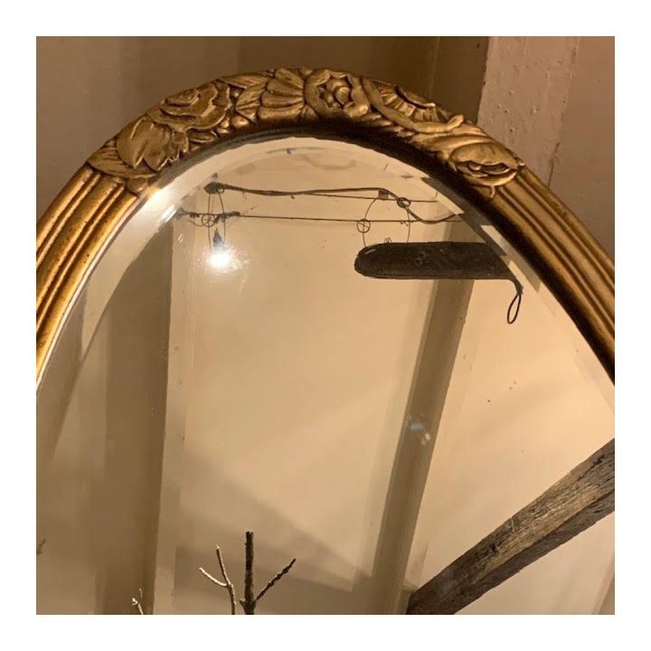 C1900 Gilded Oval Mirror French