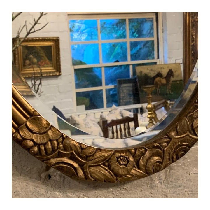 C1900 Gilded Oval Mirror French