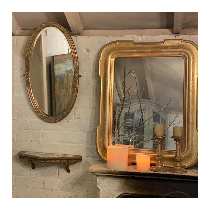 C1900 Gilded Oval Mirror French