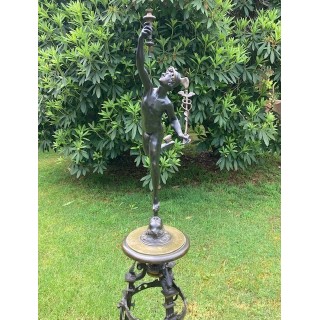 Mercury C1852-1870 French Napoleon III Bronze on Pedestal