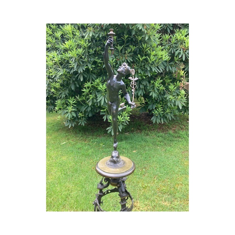 Mercury C1852-1870 French Napoleon III Bronze on Pedestal