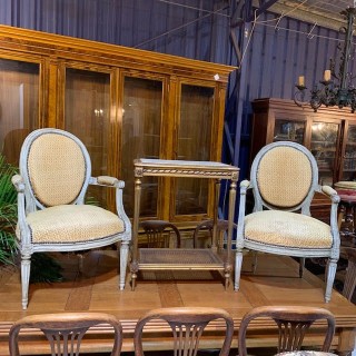 C1900 Pair of Fauteuils French Louis XVI Manner