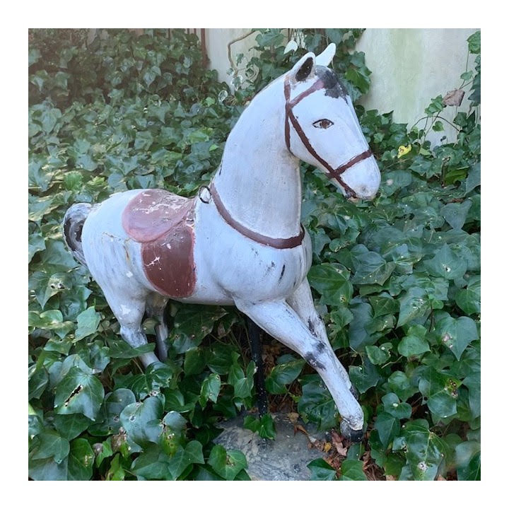 C1900 French Horse in Tin and Stand