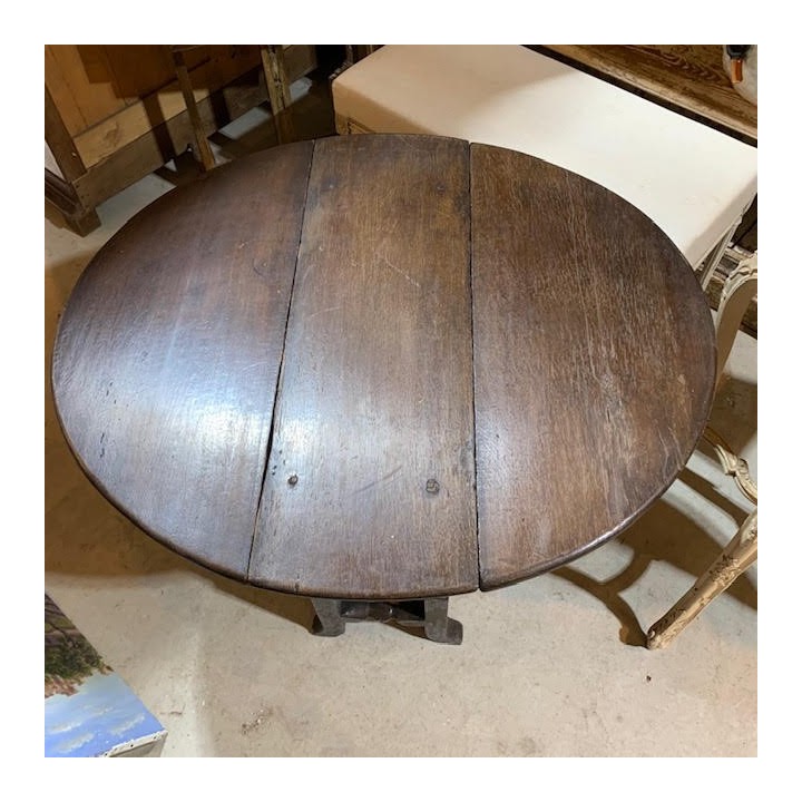 C19th English Oak Drop Side Table