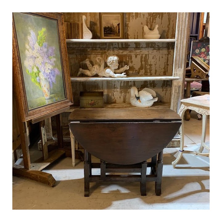 C19th English Oak Drop Side Table