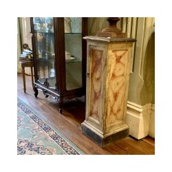 C19th Pair of Pedastal Swedish Faux Marble featuring Cupboards