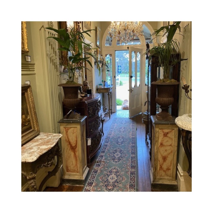 C19th Pair of Pedastal Swedish Faux Marble featuring Cupboards