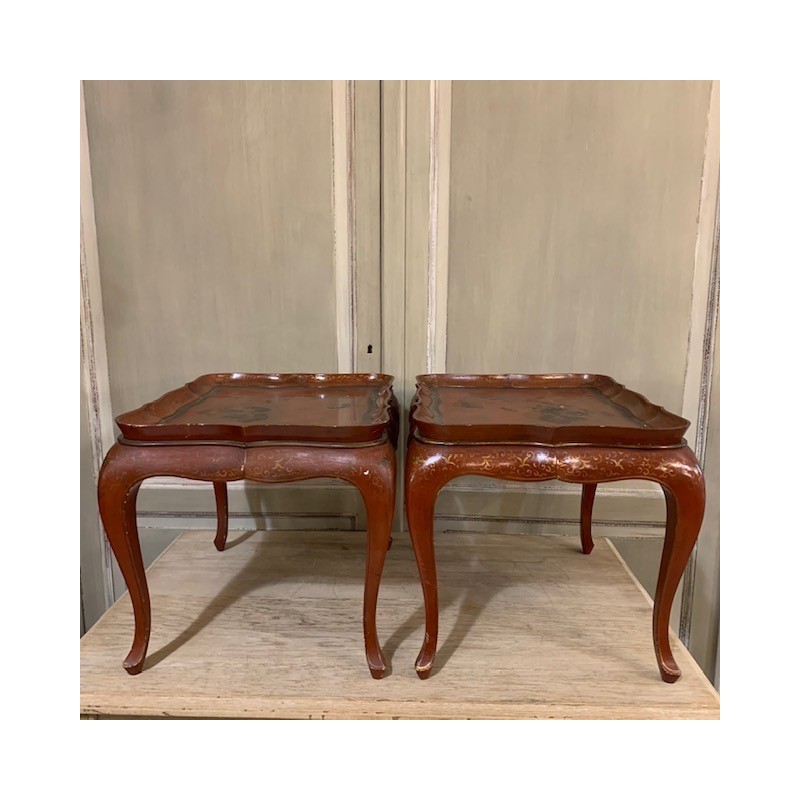 C1920 Pair of Tables Chinoiserie