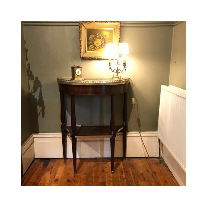 C18th Louis XVI Demi Lune Console