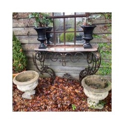 SOLD Console C1900-1920 French Cast Iron Marble Top