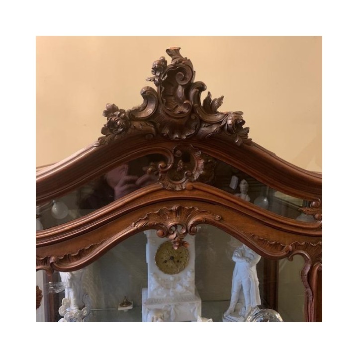 C19th French Louis XV Style, Mahogany Vitrine