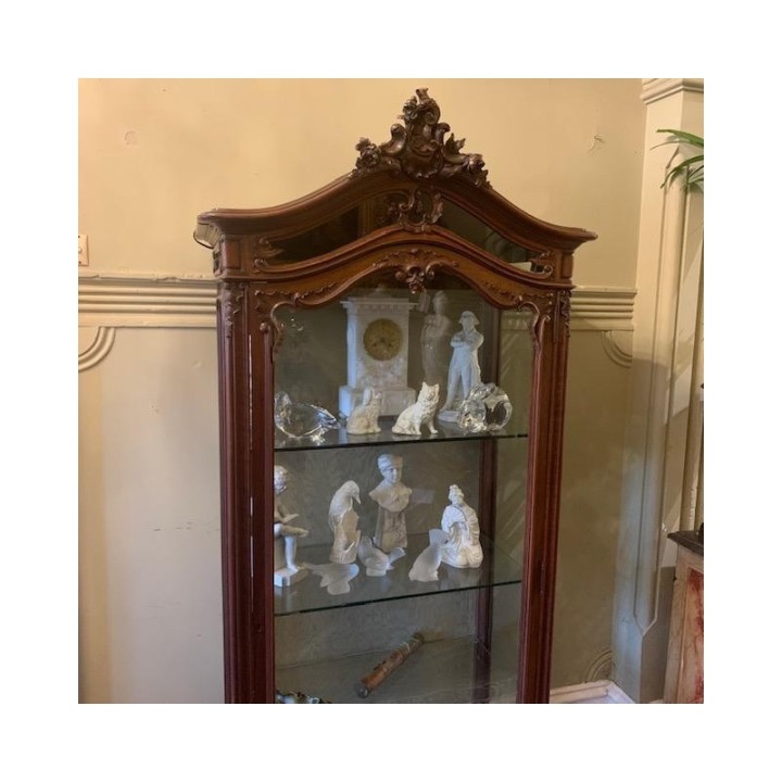 C19th French Louis XV Style, Mahogany Vitrine