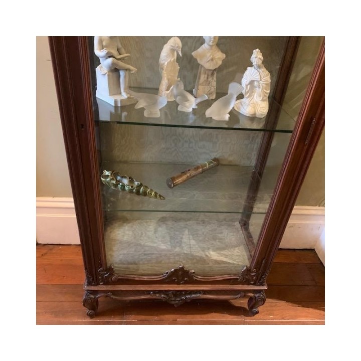 C19th French Louis XV Style, Mahogany Vitrine
