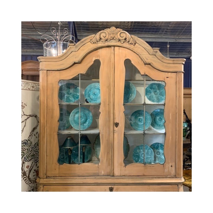 C1800's Dutch Cabinet Vitrine Dresser