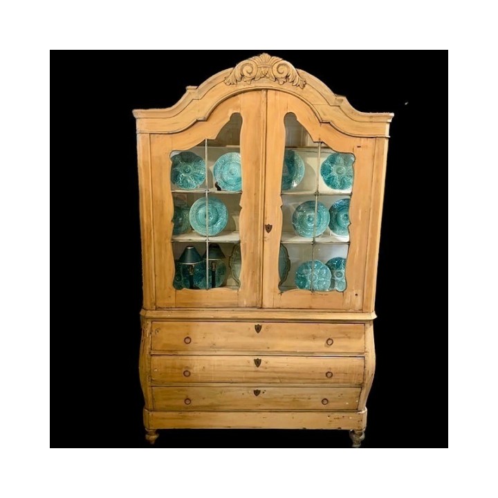 C1800's Dutch Cabinet Vitrine Dresser