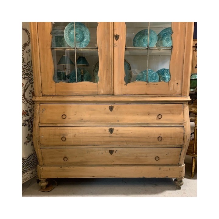 C1800's Dutch Cabinet Vitrine Dresser