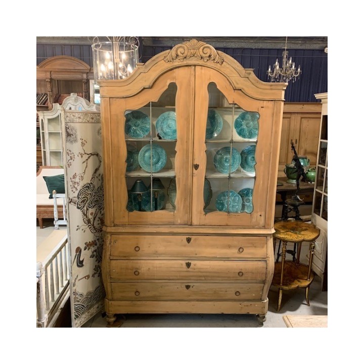 C1800's Dutch Cabinet Vitrine Dresser