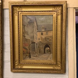 C19th French Painting Alsace Village