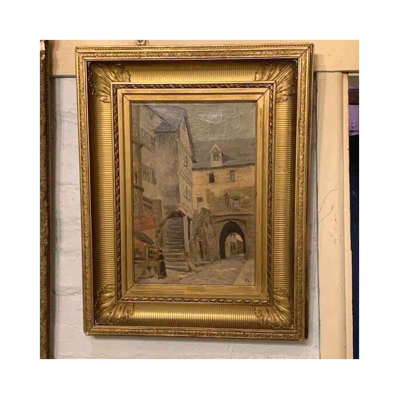C19th French Painting Alsace Village