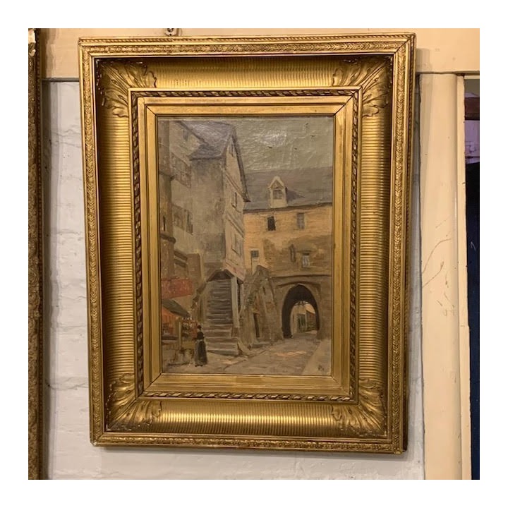 C19th French Painting Alsace Village