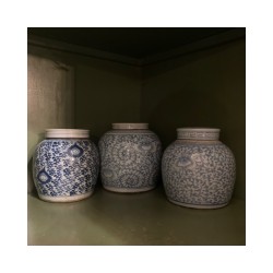 Range of Blue and white Ginger Jars Antique and vintage