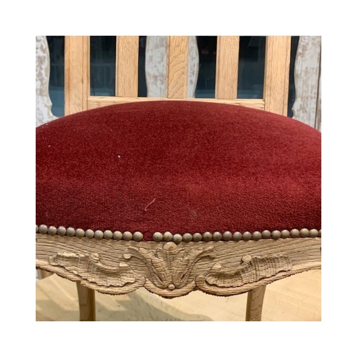 Six Washed Oak Dining Chairs C1900 French Louis XV Style