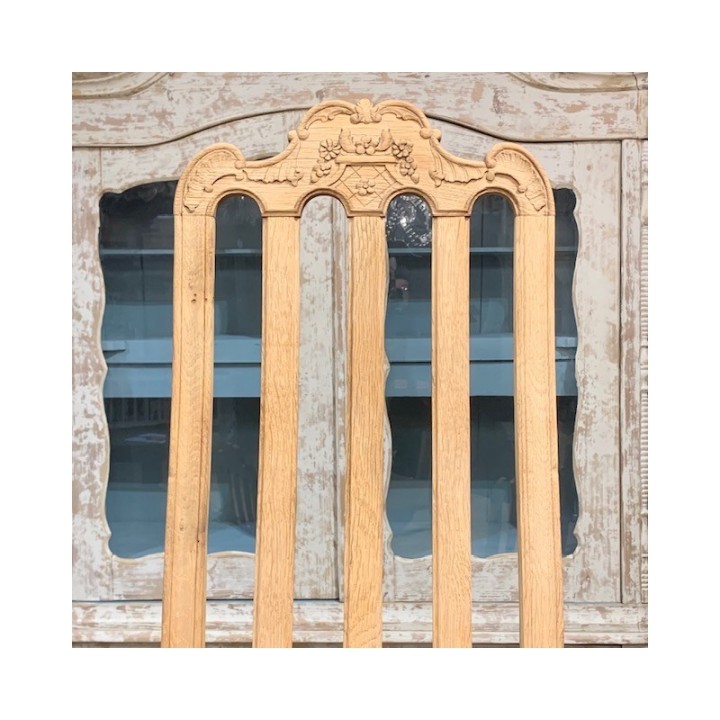 Six Washed Oak Dining Chairs C1900 French Louis XV Style