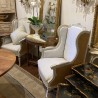 Pair Wing Back C19th Arm Chairs Louis XVI Style