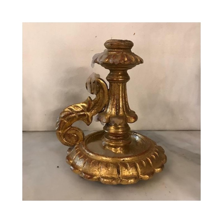 C1940 Single Gilt Wood Candle Holder
