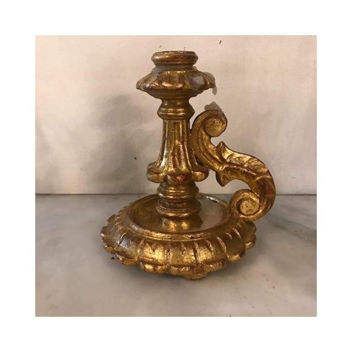 C1940 Single Gilt Wood Candle Holder