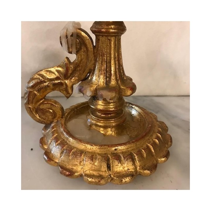 C1940 Single Gilt Wood Candle Holder